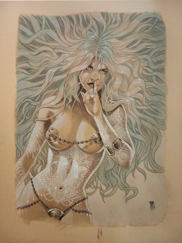 En vente - Philippe Bringel, Fille tatouée - La danseuse - Illustration originale