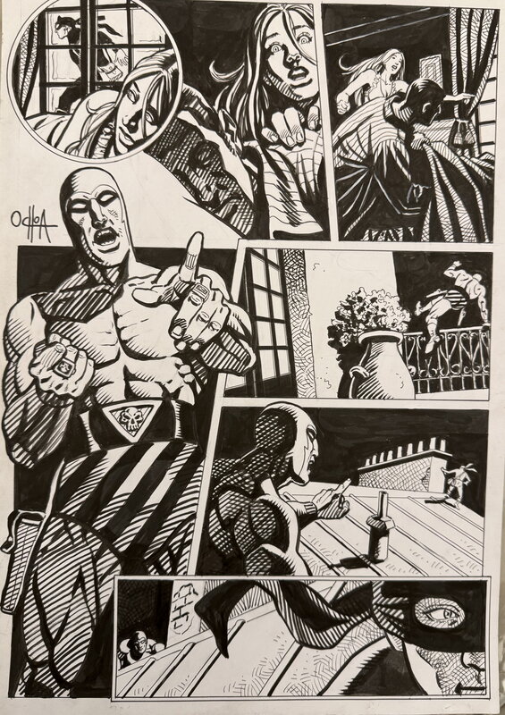 Percy Ochoa, On The Roof of Paris “ The Phantom “ - Planche originale