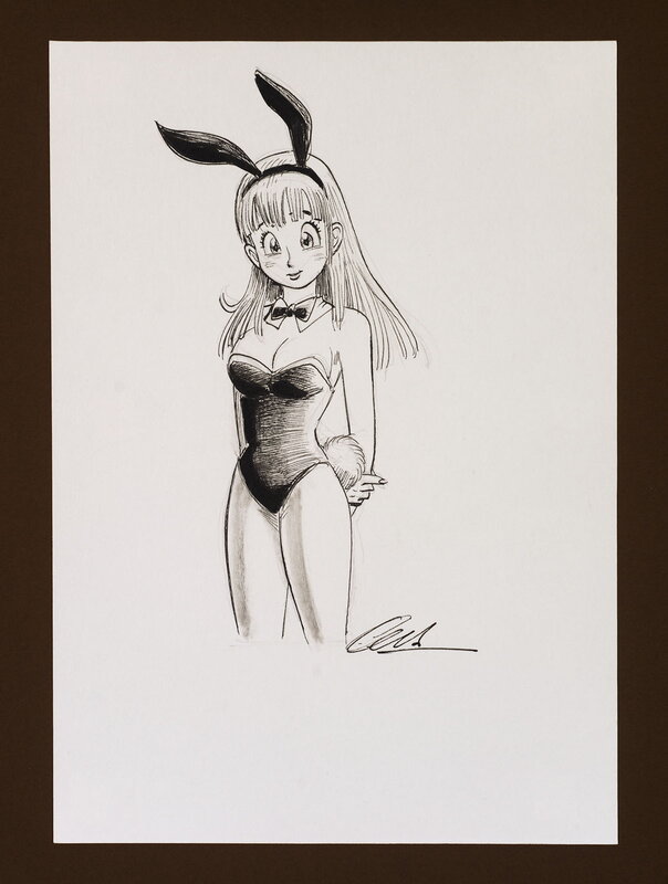 Cera's 'Dragon Ball' - Bulma in Bunny costume tribute drawing - Sketch