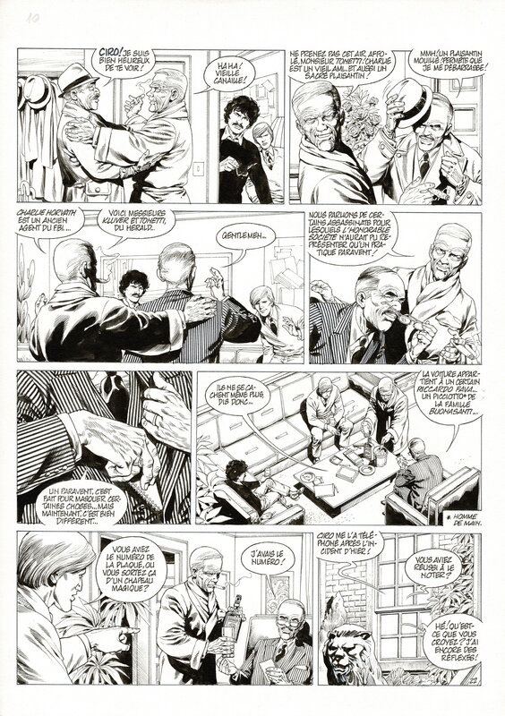 En vente - Jean-Yves Mitton, De Silence et de Sang T10 - Dans le courant sans fin - Planche originale