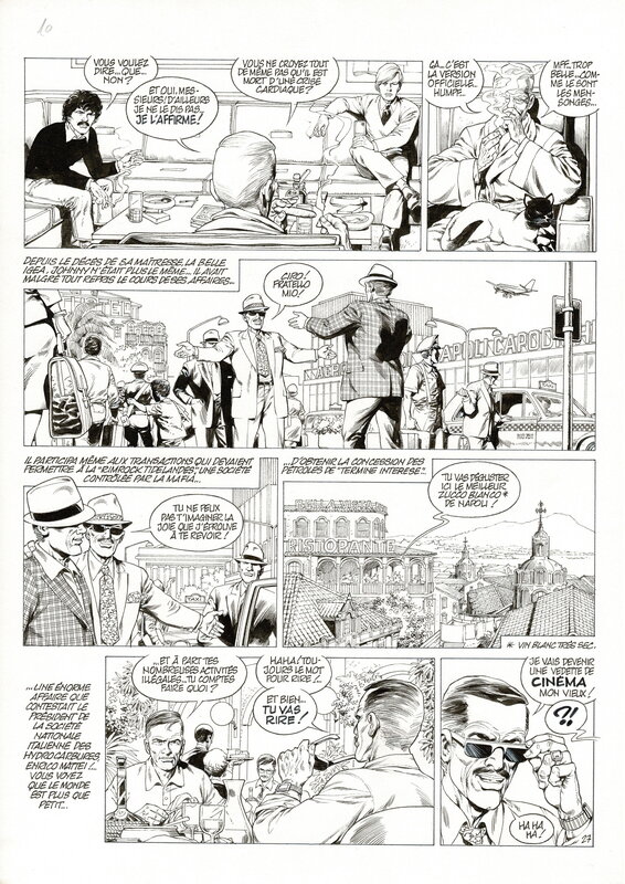 En vente - Jean-Yves Mitton, De Silence et de Sang T10 - Dans le courant sans fin - Planche originale