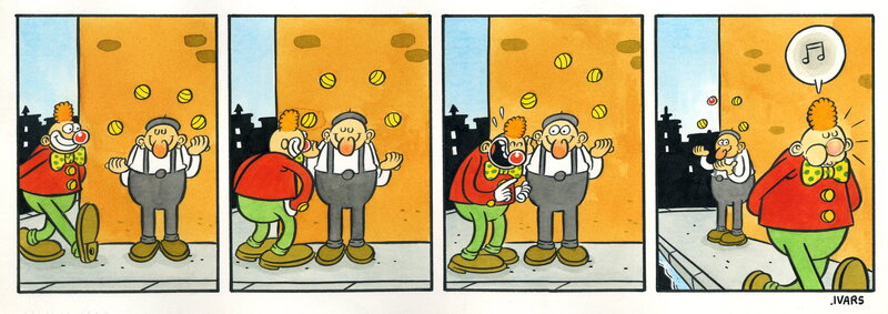 En vente - Le jongleur par Éric Ivars - Planche originale