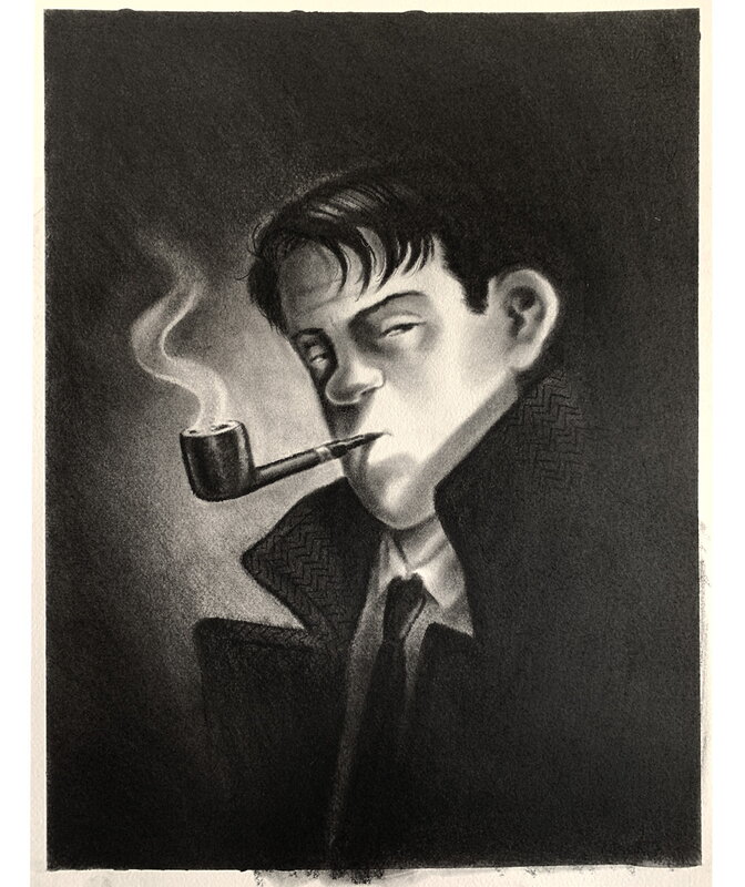 For sale - François Ravard, Portrait Nestor Burma - Original Illustration