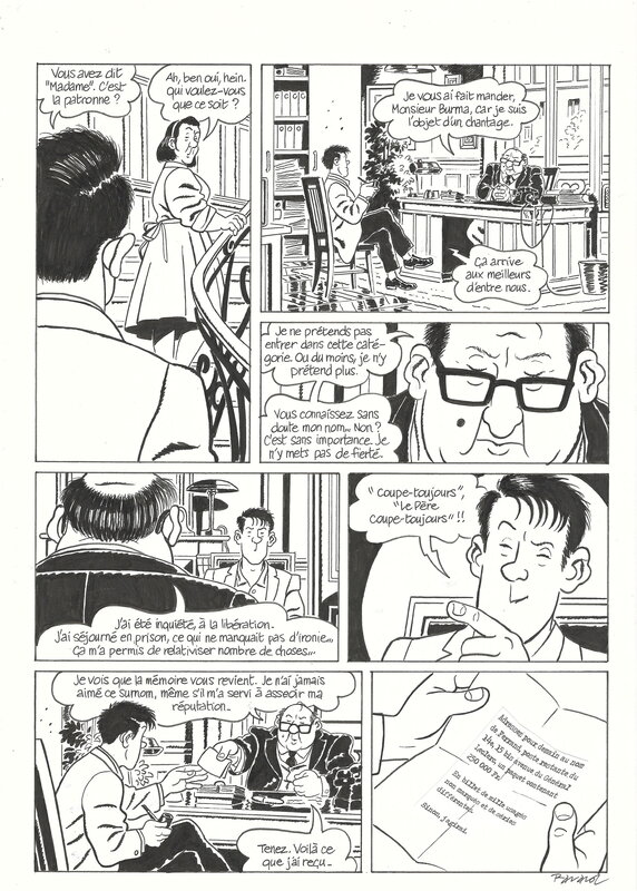 François Ravard, Jacques Tardi, Léo Malet, Nestor Burma * Les Rats de Montsouris * Ravard Moynot Malet Tardi pg9 - Planche originale