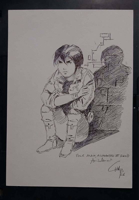 Eric Chabbert, Dédicace sur feuille - Sketch