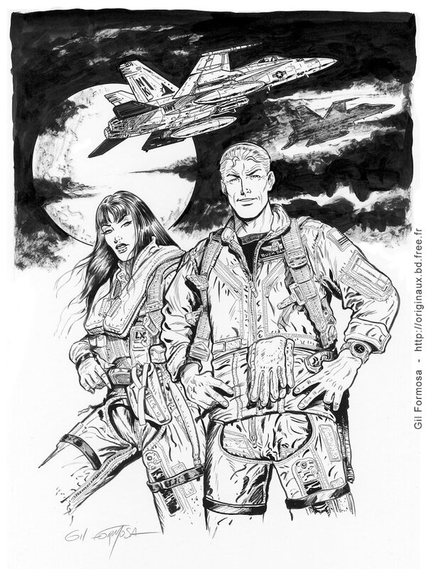Formo, Buck Danny & Lady X -F-18 - Planche originale