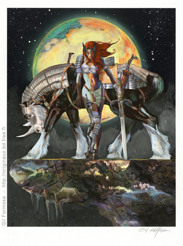 Red Sonja - Licorn par Gil Formosa, Frank Frazetta, Roy Thomas, Barry Windsor-Smith - Illustration originale