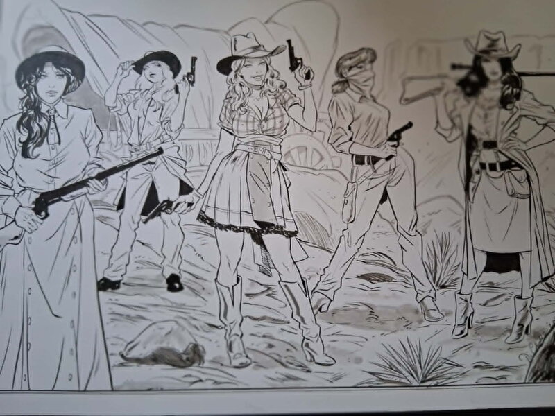 Cowgirls by Gabriele di Caro - Original Illustration