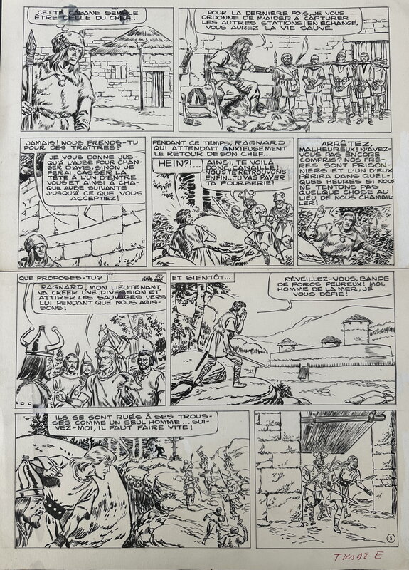 En vente - Harald le Viking planche Originale Fred Funcken - Planche originale