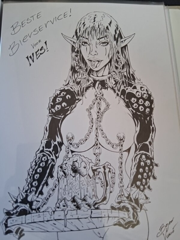 Dedicace Gothic Elf par Boyan Vukic - Illustration originale