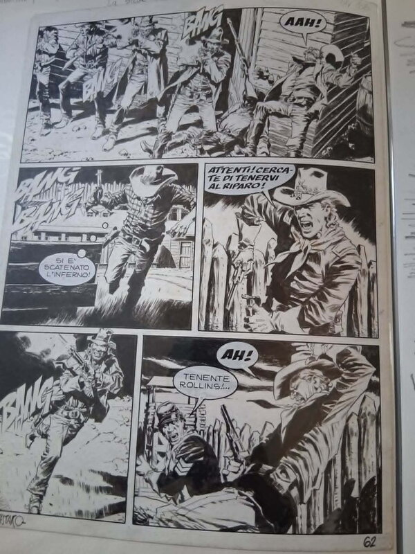 Western page par Corrado Mastantuono - Illustration originale