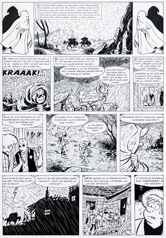En vente - Tibet, 1966 - Chick Bill : la Bonne Mine de Dog Bull - Planche originale