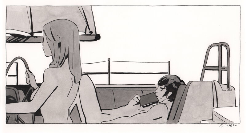 En vente - Bastien Vivès, Corto Maltese - Océan Noir - Illustration originale