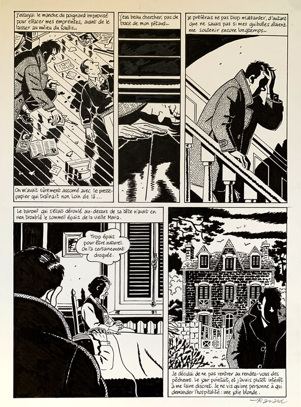 For sale - François Ravard, Jacques Tardi, Léo Malet, Planche originale Nestor Burma - Comic Strip