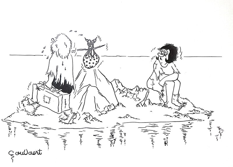 GOUVAERT, Bon, je vais prendre l'air ... - Original Illustration