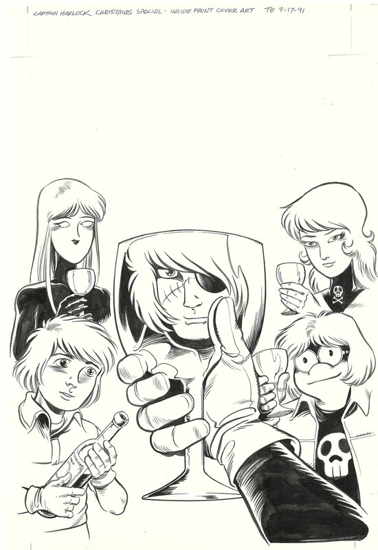Leiji Matsumoto, Tim Eldred, Robert W. Gibson, Albator, le corsaire de l'espace | Captain Harlock Space Pirate | Eternity / Malibu titlepage illustration - Illustration originale