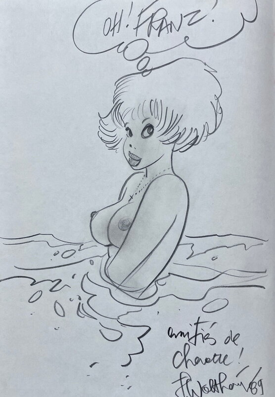 For sale - François Walthéry, 1987 - Natacha - Natacha & Co + dédicace à Franz - Sketch