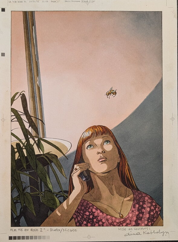 Dina Kathelyn, Viviane Nicaise, La vie en rose - Cover du tome 1 - Mise en couleur