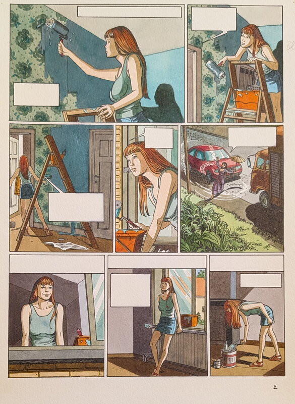 Dina Kathelyn, Viviane Nicaise, La vie en rose - planche 2 - Mise en couleur