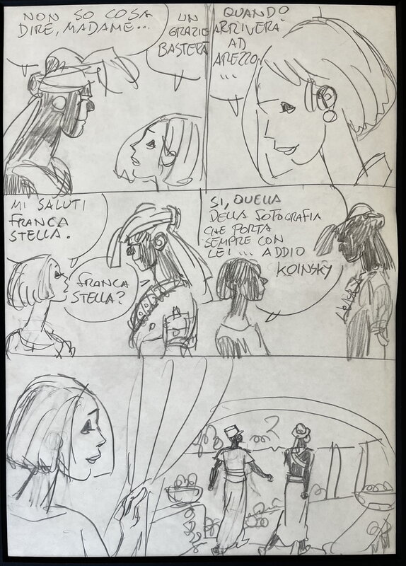 Hugo Pratt, 1992 - Les scorpions du Désert #5: Brise de mer - Pg.141 - Planche originale