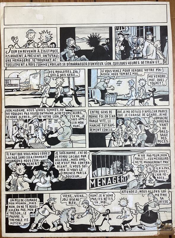 En vente - Alain Saint-Ogan, Zig et Puce et Nenette - Planche originale