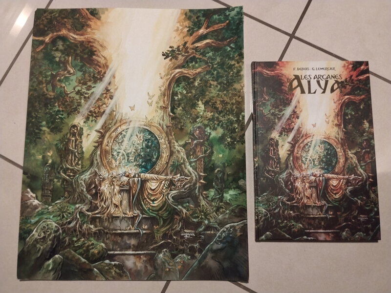 En vente - Couverture originale de l'integrale les arcanes d'alya / gwendal lemercier - Couverture originale