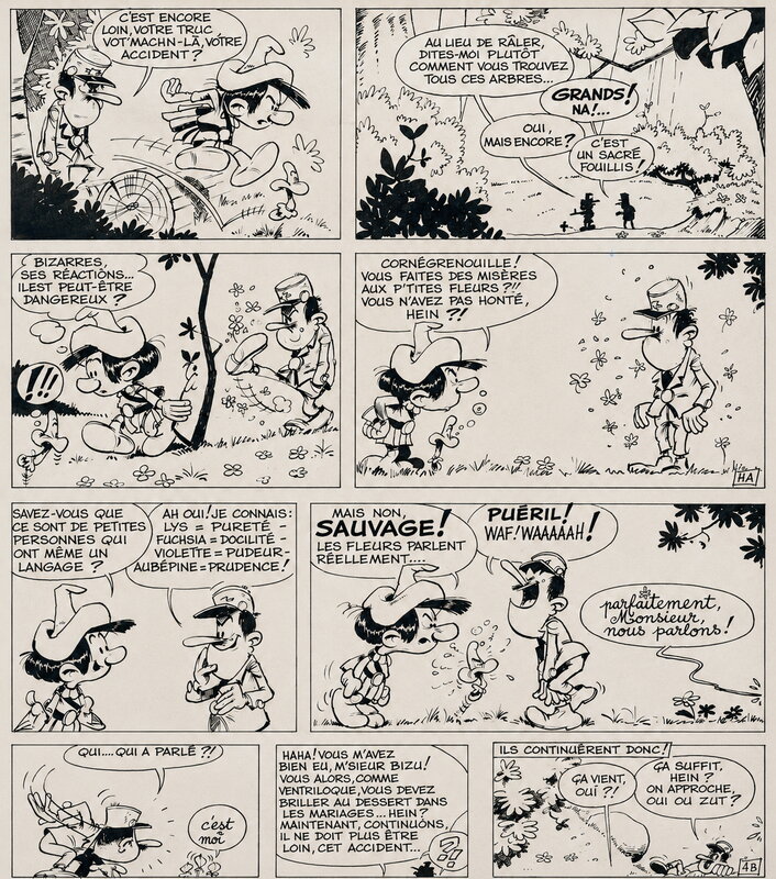 En vente - Jean-Claude Fournier, 1967 - Bizu : Pourquoi pas? - Planche originale