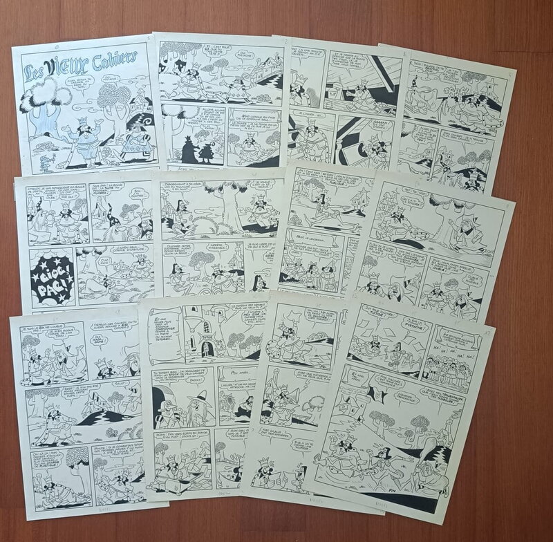 En vente - Le Roi Pystache par Franco Aloisi - Planche originale