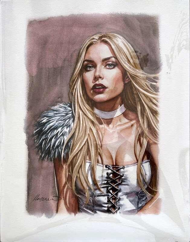 For sale - Emma Frost Pin-up by Brian Haberlin - Original Illustration