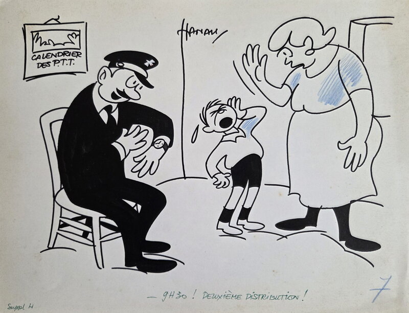 René Hanau, 9H30 ! 2ème distribution - Original Illustration