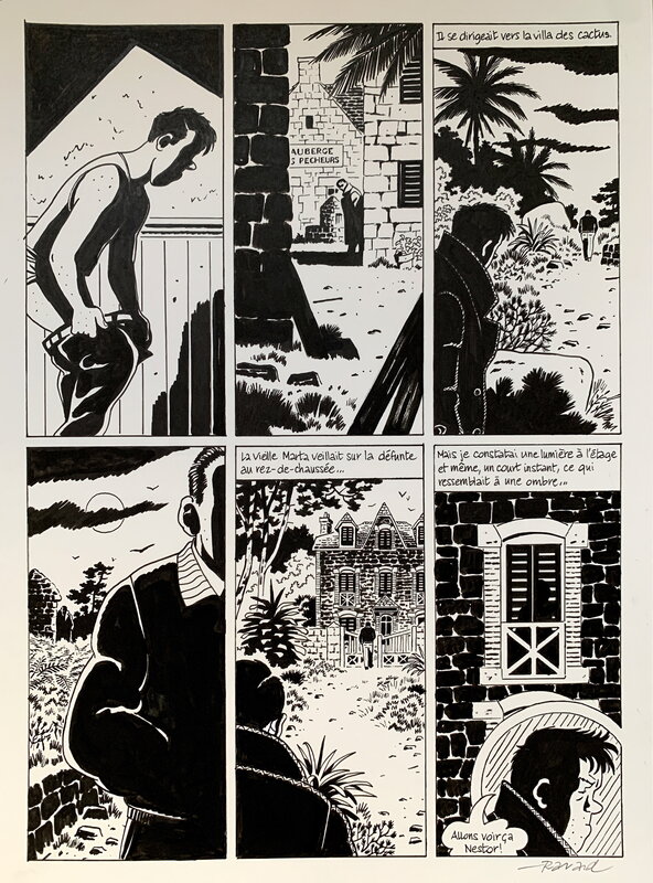 En vente - Plance Nestor Burma par François Ravard, Jacques Tardi, Léo Malet - Planche originale
