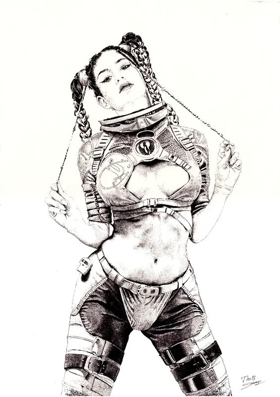 Space girl 5 par Thib - Illustration originale