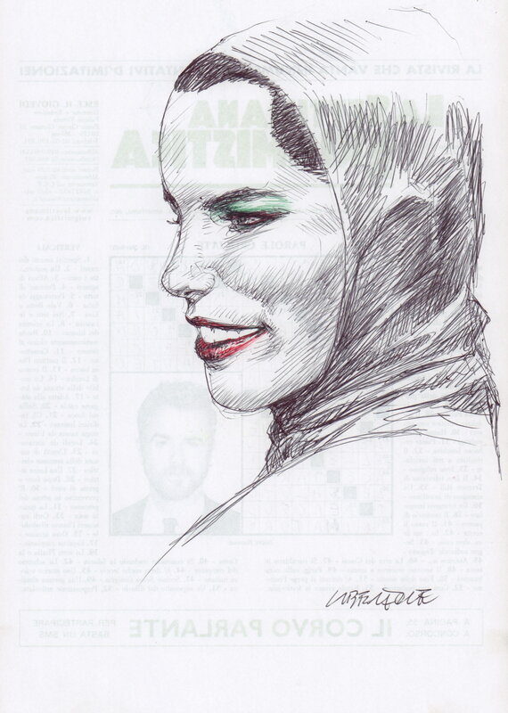 En vente - Liberatore, Portrait de Femme- O - Illustration originale