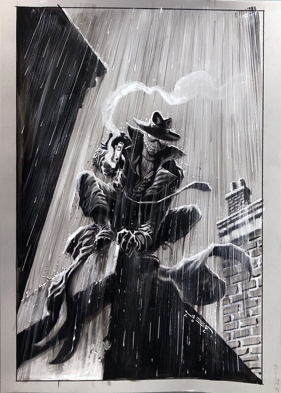 En vente - Juan E. Ferreyra, Spider- Noir Commission - Illustration originale
