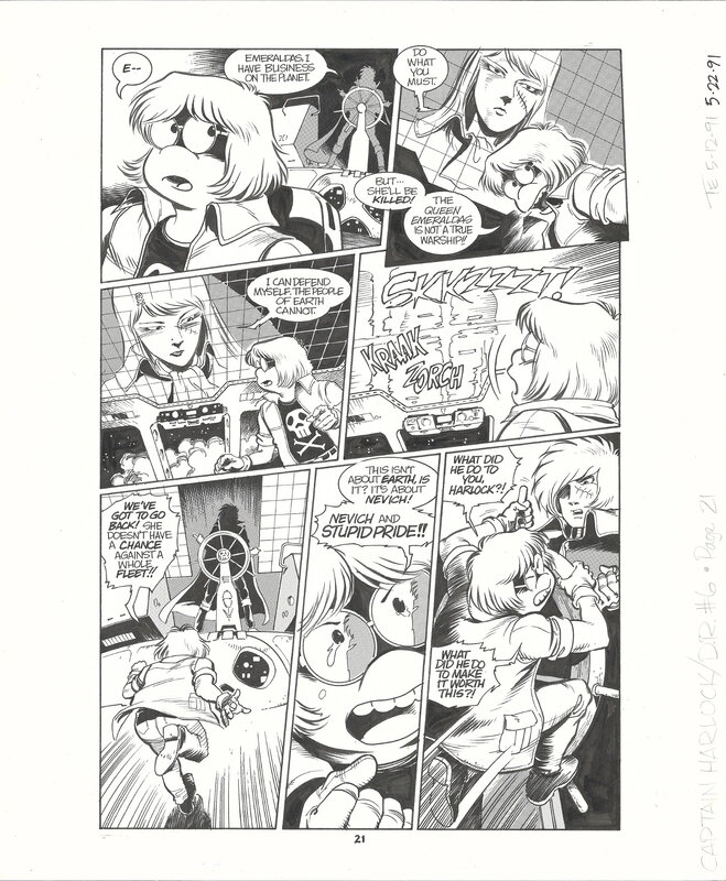 For sale - Leiji Matsumoto, Tim Eldred, Captain Harlock | Albator, le corsaire de l'espace | Emeraldas | Deathshadow Rising #6 pg.21 - Comic Strip