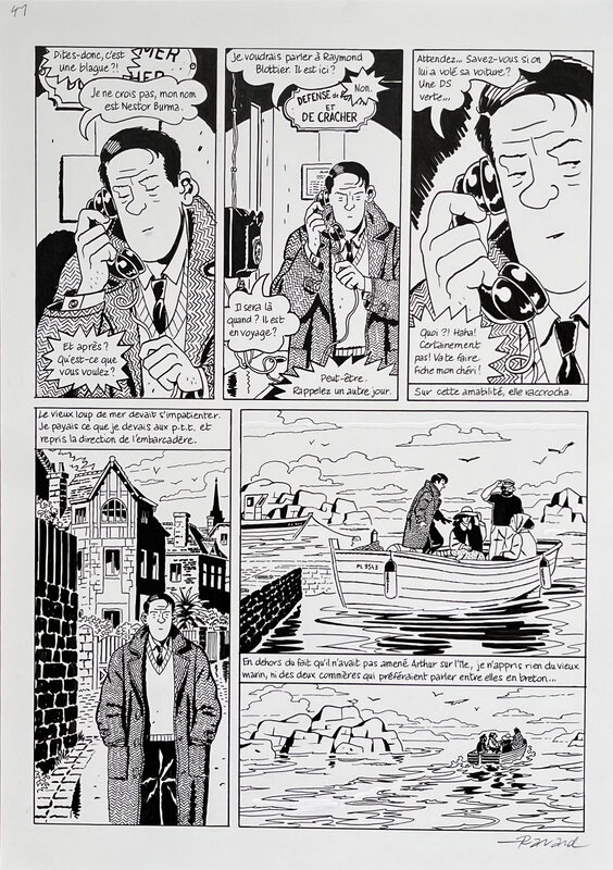 For sale - François Ravard, Jacques Tardi, Léo Malet, Planche originale Nestor Burma - Comic Strip