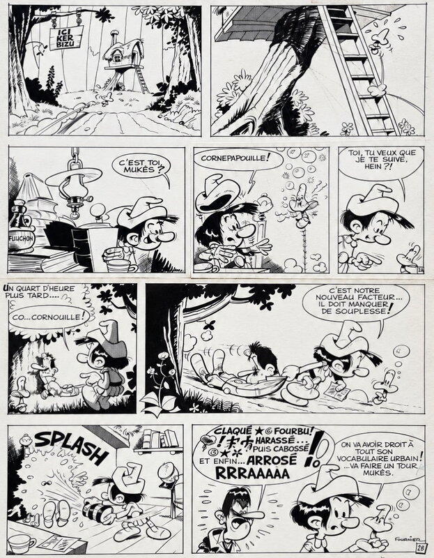 En vente - Jean-Claude Fournier, 1967 - Bizu : Pourquoi pas? - Planche originale