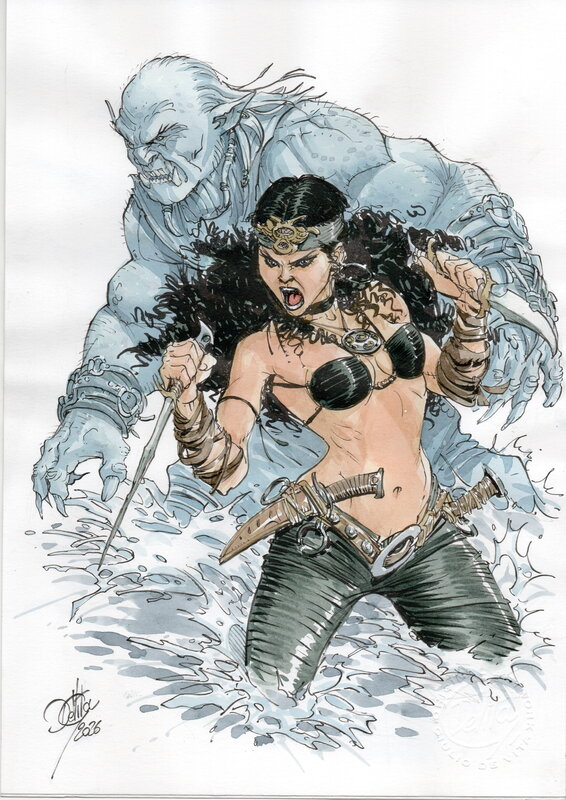 For sale - Giulio De Vita, Kriss de Valnor avec Ogre - Original Illustration