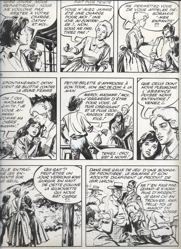 Noël Gloesner, Cathy l'Orpheline du Far West planche 113 - parution dans le Journal de Nano et Nanette - Planche originale