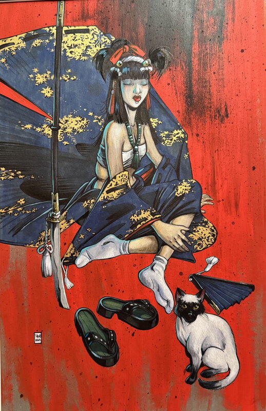 Hub, Okko - La Femme et le chat - Planche originale