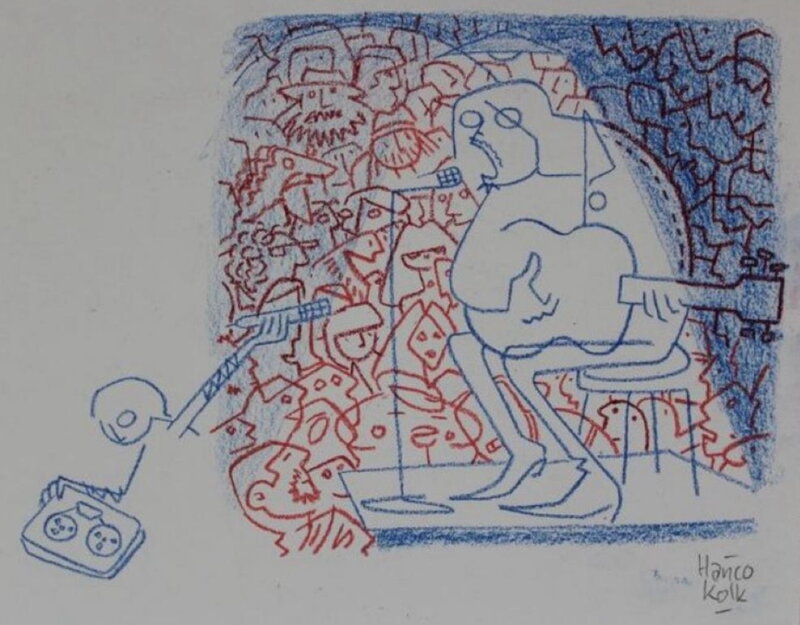 Folk zanger par Hanco Kolk - Planche originale