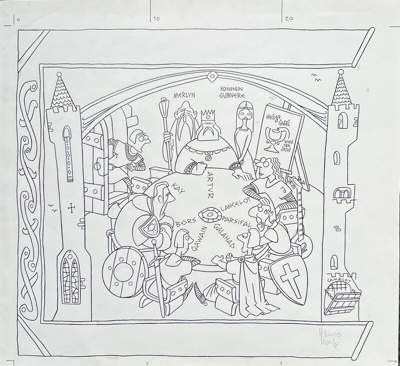 Hanco Kolk, Koning Arthur - De Ronde tafel - Planche originale