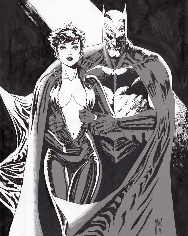 Catwoman & Batman par Guillem March - Illustration originale