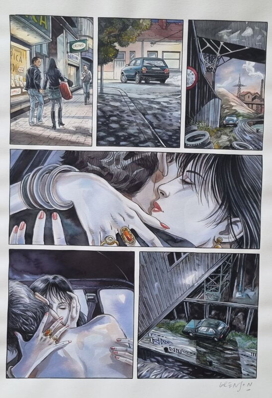 En vente - La femme accident par Olivier Grenson - Planche originale
