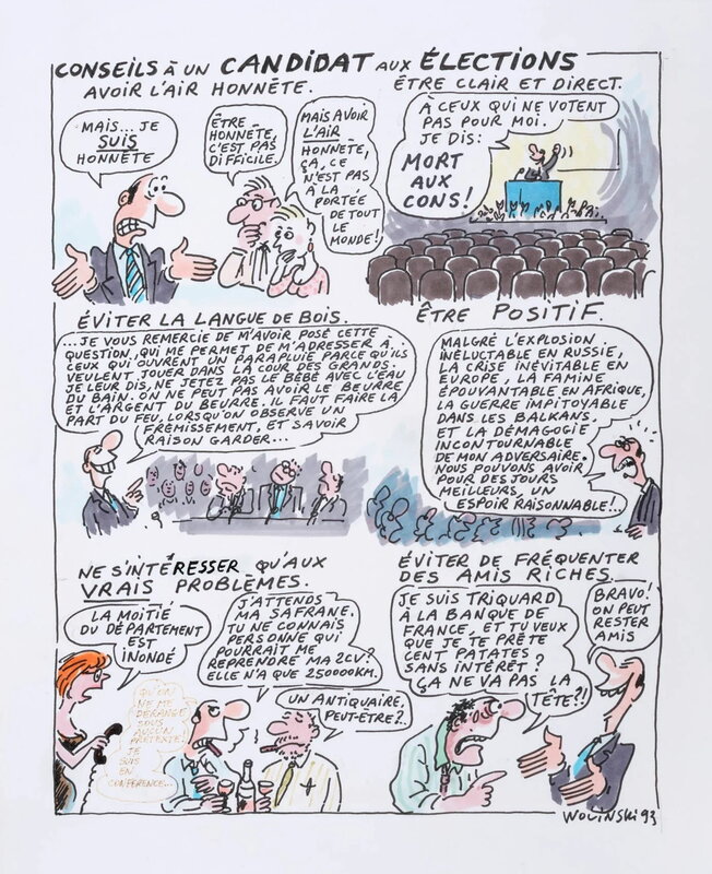 Georges Wolinski, Conseils à un candidat aux élections - Comic Strip