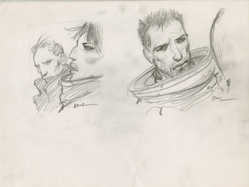 En vente - Enki Bilal, Bug livre 1 - dessin original préparatoire - Planche originale