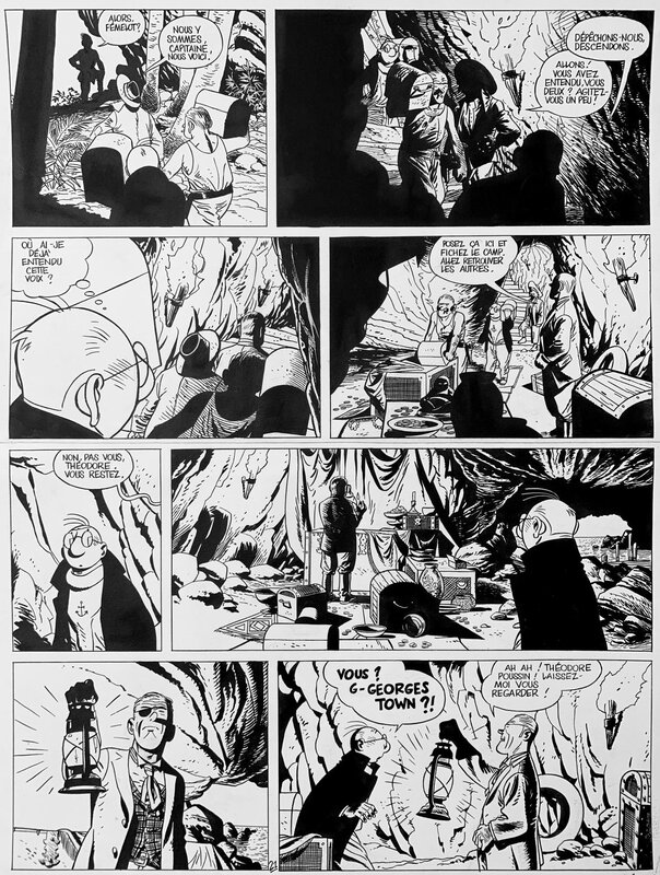 En vente - Frank Le Gall, 1990 - Théodore Poussin : Secrets - Planche originale