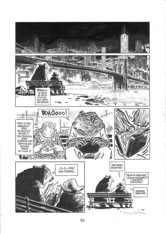 For sale - Alain Kokor - L'ours est un écrivain comme les autres p. 37 - Comic Strip