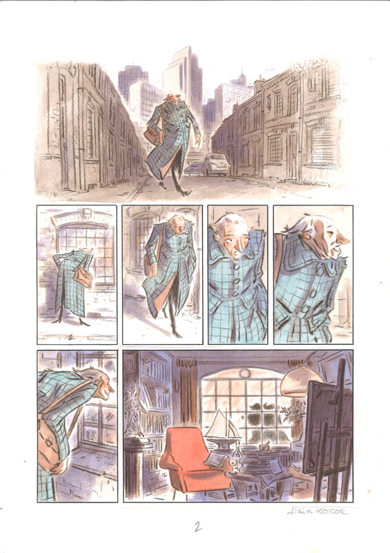 En vente - Alain Kokor - Alexandrin où l'art de faire des vers à pied p. 06 - Planche originale