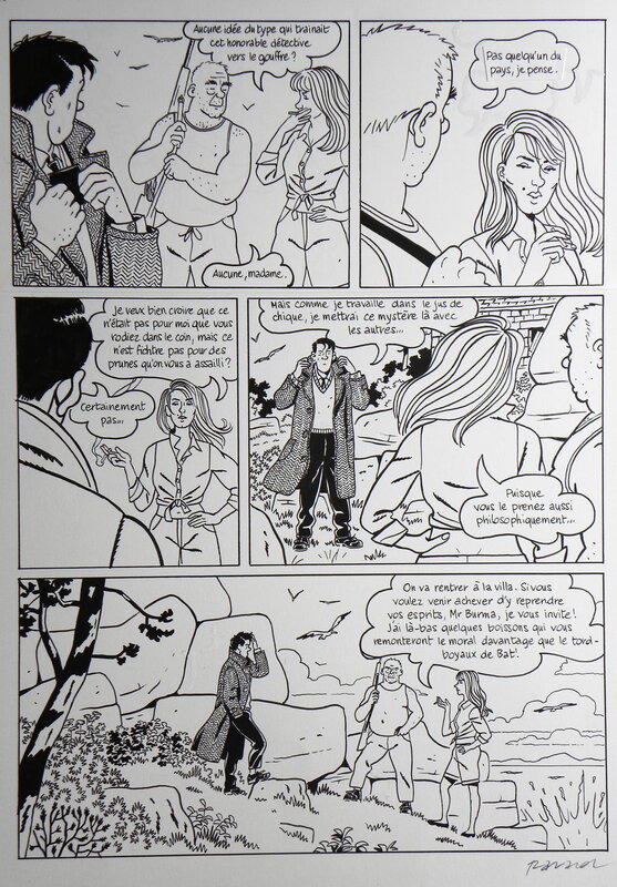 For sale - » Nestor Burma dans l’île » – Planche originale- Page n° 50 – François Ravard - Comic Strip